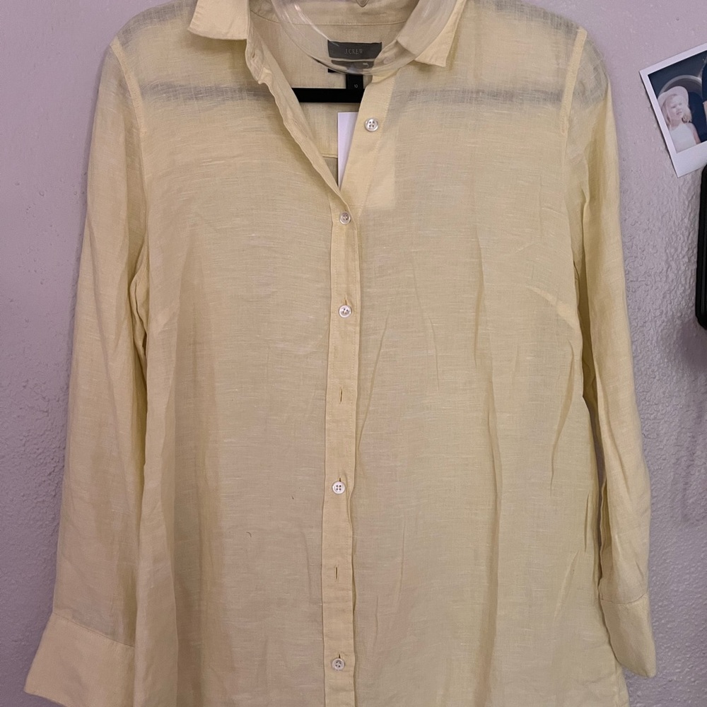 100% linen long sleeved blouse